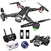 ScharkSpark Drone Thunder with Camera Live Video, RC Quadcopter with 2 Batteries, Easy to Operate for Beginners, Foldable Arms, 2.4G 6-Axis, Headless Mode, Altitude Hold, One Key Take off and Landing,