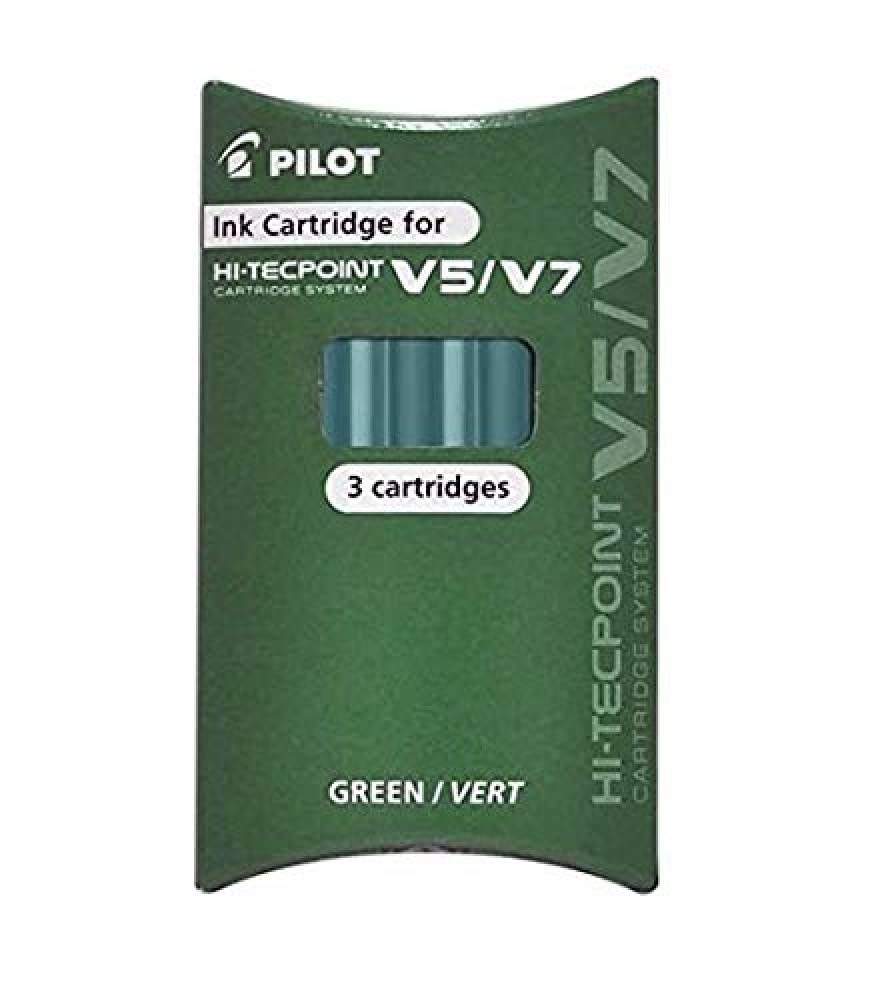 Pilot Refill for V5/V7 Cartridge System - Green, 1 x Pack of 3