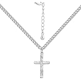 Aprila Cross Necklace,14K Gold Plated Brass Cubic Zirconia Faith Layered Chain Pendant Necklace Jewelry for Women