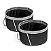 Pawaboo Pet Dog Cat Travel Bowls, [2PACK] 2000 ML Capacity Collapsible Portable Fabric Pet Travel Bowl Feeder for Pet Dog Cat Food or Water, Set of 2, BLACK