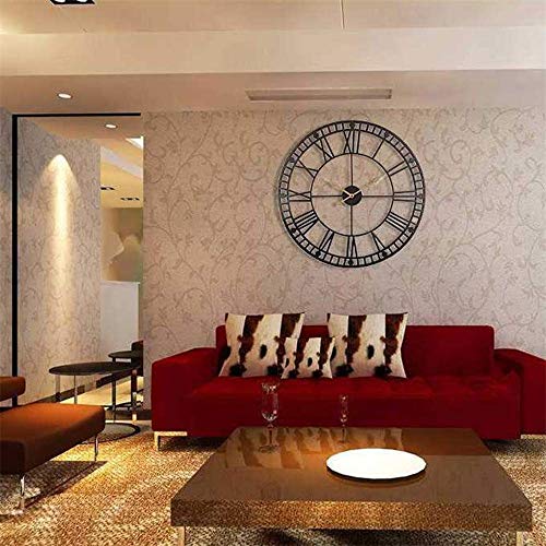 24 Inch Oversize Metal Wall Clock Industrial Vintage Clock Large Decor Wall Hanging for Living Room,with Silent Distressed Clock Hands (24inch)