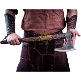 [OLDZ CRAFTZ] 27-Inch Hand-Forged Viking Axe with Sheath, Viking Axe Real Battle self Defense Weapons War Hatchet Medieval Axes, Survival Axe, Viking Bearded Camping Axe, Best Gift Axe