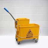 Pegasus 20L Kentucky Mop Bucket Dual System Wringer Wheels Handle Commercial view 2