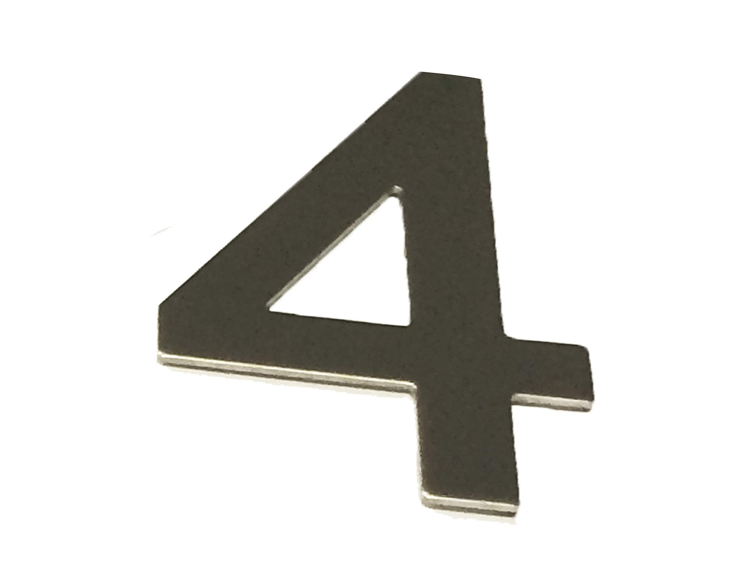 ASC Brushed Stainless Steel House Numbers Stick on 3M Adhesive 10cm Tall - 1 to 9999#(None)~(None)~4