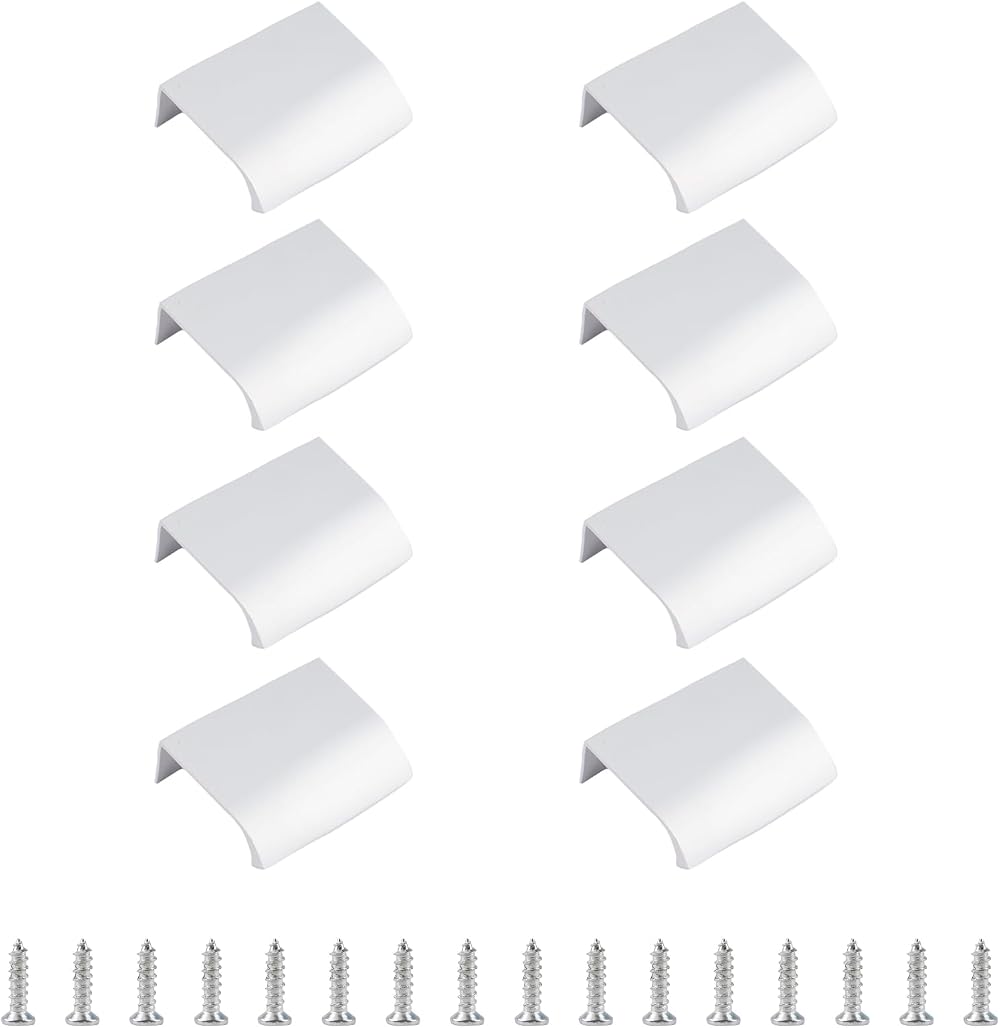 MOROBOR Silver Finger Edge Pull 8pcs Aluminum Alloy Drawer Handle Modern