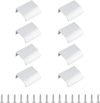 MOROBOR Silver Finger Edge Pull 8pcs Aluminum Alloy Drawer Handle Modern