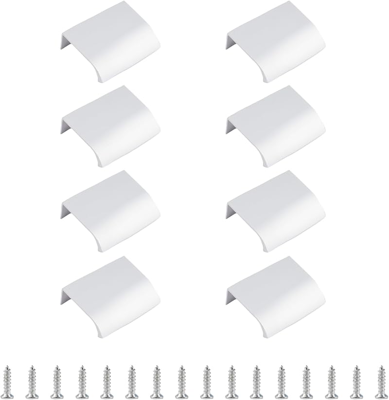 MOROBOR Silver Finger Edge Pull 8pcs Aluminum Alloy Drawer Handle Modern