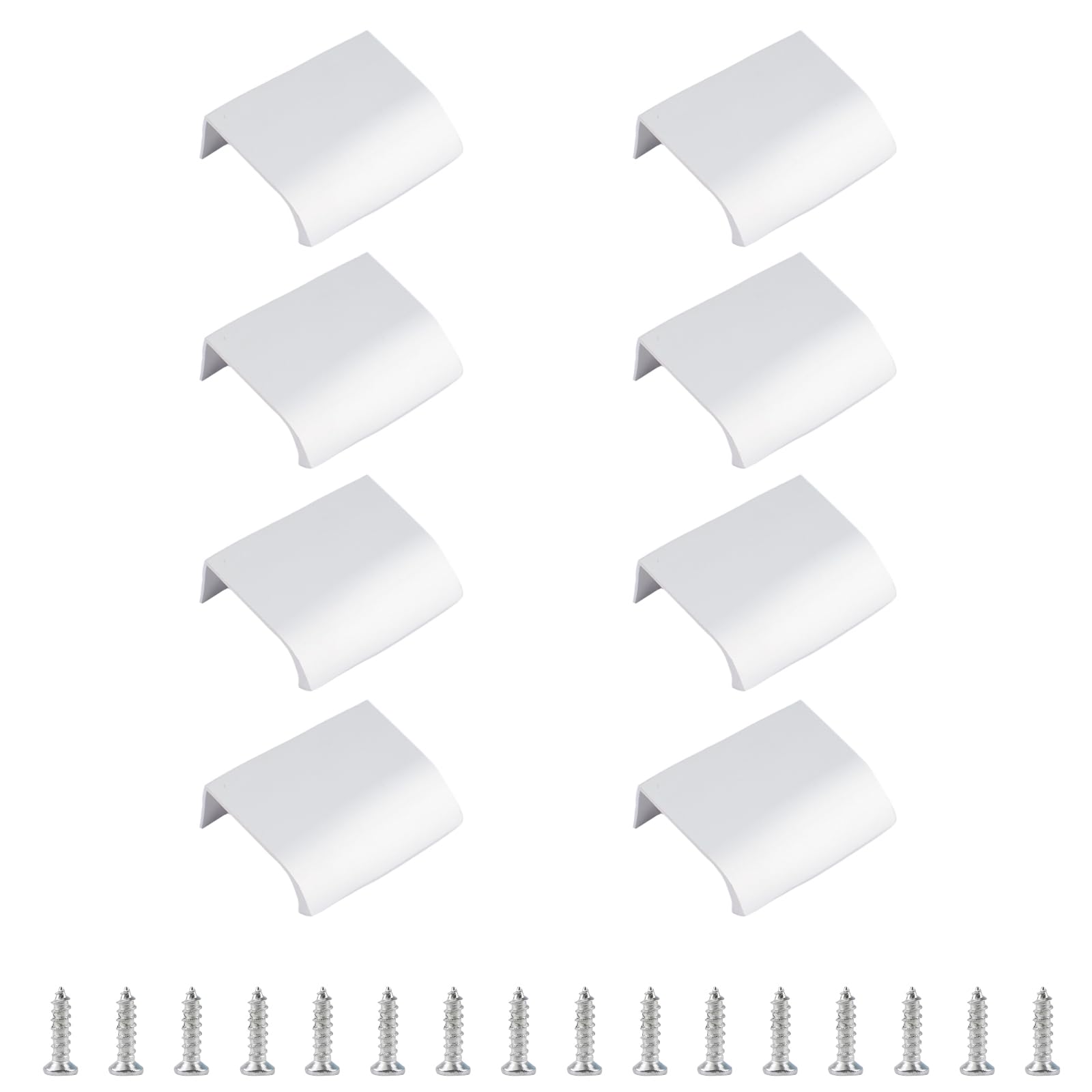 MOROBOR Silver Finger Edge Pull, 8pcs Concealed Handle Modern Style Drawer Handle, Radian Edges Aluminum Alloy Invisible Wardrobe Knobs for Cabinet Hardware Drawer/50mm — image 1
