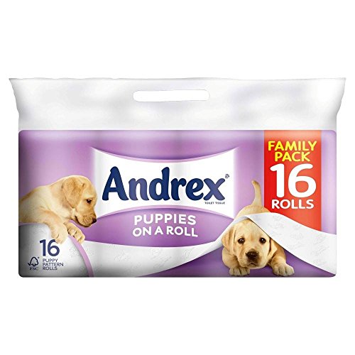 Andrex Puppies on a Roll Toilet Tissue (16) - Pack of 2