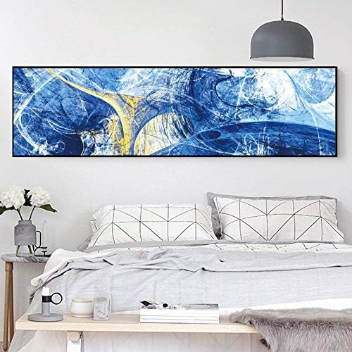 Modern Abstract Posters and Prints Wall Art Canvas Painting Abstract Blue Lines Pictures for Living Room Nordic Decor No Frame 20x70cm No Frame PC9158