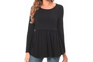 Bearsland Women’s Nursing Top Long Sleeve Scoop Neck Nursing Shirt Breastfeeding Shirt Pregnancy Clothes