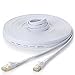 Hexagon Network Cat7 Slim Ethernet Patch Cable with Snagless RJ45 Connectors, 50 Feet - White