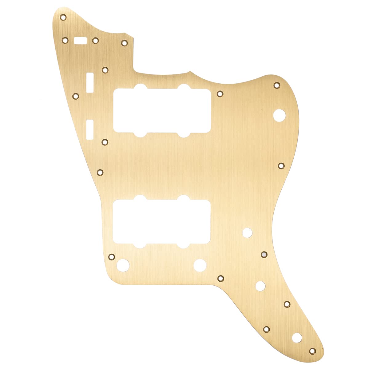 Musiclily Pro 13-Hole Aluminum Vintage 60s Jazzmaster Style Pickguard for Fender American Vintage Reissue Modern Jazzmaster, Gold Anodized