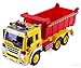 WolVol Friction Powered Dump Truck Toy - Premium Quality Plastic Heavy Equipment Vehicle Toy Battery Operated with Lights & Sounds - Fun Gift for All Occasions for Kids Boys Girls