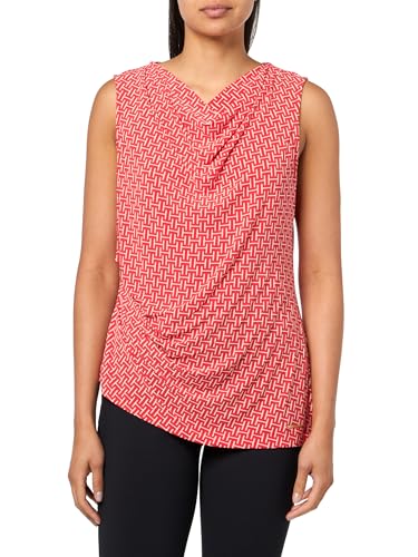 HALSTON H Women's Sportswear Top, Fire/Sand, X-Large