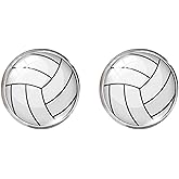 Rnivida Stainless Steel Sports Stud Earrings for Women,Softball,Baseball,Volleyball Earring Jewelry Gifts for Mom,Player,Fans
