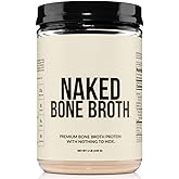 NAKED Bone Broth - Beef Bone Broth Protein Powder - 21G Protein, 17G Collagen - Gut Health and Joint Supplement - Unflavored - No GMO, Gluten-Free, Soy Free - 1LB