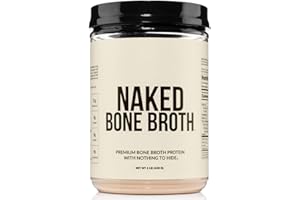 NAKED Bone Broth - Beef Bone Broth Protein Powder - 21G Protein, 17G Collagen - Gut Health and Joint Supplement - Unflavored - No GMO, Gluten-Free, Soy Free - 1LB