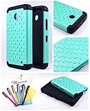 Thousand Eight(TM) For Nokia lumia 635, Nokia lumia 630 Diamond Studded Silicone Rubber Skin Hard Case + [Screen Protector Shield(Ultra Clear)+Thousand Eight(TM)Touch Screen Stylus] (Diamond teal green)