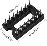 sourcing map 33pcs DIP IC Socket 14 Pin 2.54mm Pitch Dual Row 7.6mm Row Pitch view 2