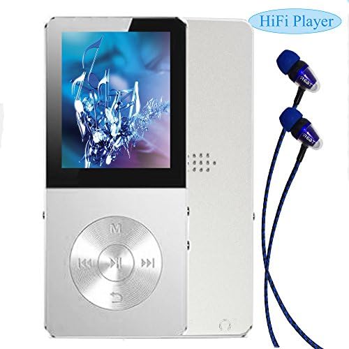 MP3 Player/Music Player,Frehovy 16GB TF Card Portable Digital Music Player/Video/Voice record/FM Radio/E-Book Reader,Ultra Slim 1.8''Screen with HiFi Earbuds (Silver.)