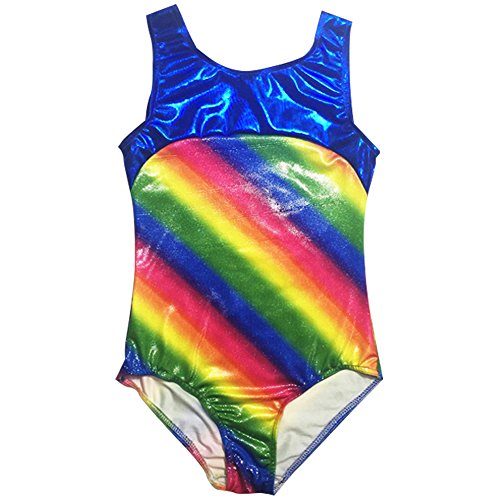 Nachvorn Girls' Gymnastics Leotard One-piece Sparkle Athletic Camisole, Rainbow 8 - Thumbnail 6