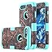 iPhone 7 Plus Case, LONTECT Camouflage Tree Hybrid Heavy Duty Shockproof Case Dual Layer [Hard PC+ Soft Silicone] Impact Protection for Apple iPhone 7 Plus, Tree Camo/Teal