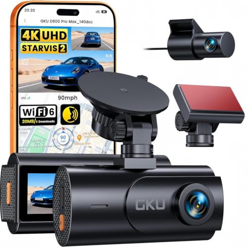 GKU 4K Dual Dash Cam Front Rear
