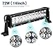 YITAMOTOR Led Light Bar Wiring Harness 72W 14 inch LED Light Pod Spot Flood Combo Led Work Light Offroad Driving Light Waterproof Led Light for Jeep 4WD ATV 4X4 SUV Truck Boat Car 12V,2 Years Warranty