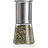 CHEFVANTAGE Salt Grinder or Pepper Mill with Adjustable Ceramic Coarseness Dial - Stainless Steel