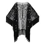 PrettyGuide Women's Evening Wrap Beaded 1920s Shawl Fringed Oversized Cover Up PrettyGuide Women's Evening Wrap Beaded 1920s Shawl Fringed Oversized Cover Up