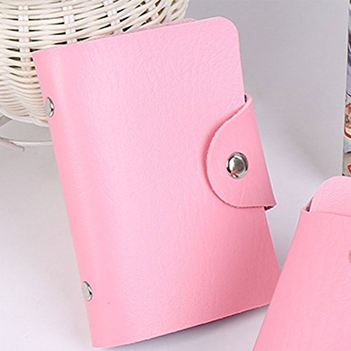 Soft Credit Card Holder Protector,Women's girl Mini Credit Card Case Wallet with ID Window and Card Holder purse,Unisex Small Leather Case Holder with 24 Plastic Card Slots, 2 Pack (Pink Blue)