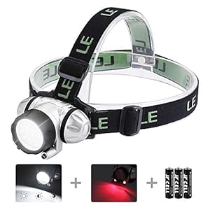 LE LED Headlamp Flashlight, Headlight with Red Light, Water Resistance, Adjustable for Kids and Adults, Perfect Head…