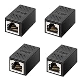 RJ45 Coupler, Ethernet Network Cable in line Coupler for Cat7/Cat6/Cat5e/Cat5, Ethernet Network Cable Extender Female to Female (4 Pcs)