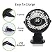 ClipGrip Powerful Rechargeable Battery Operated Clip On Fan With Lifetime Guaranty & White Noise Option, Portable And Great For The Car, Desk, Stroller & The Beach For The Best Cooling Effect. Black