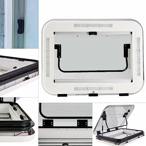 RV Skylight Lighting RV Roof Vent Window Hatch With LED Light, Camper