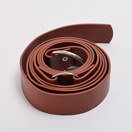 BLESSUME Medieval LARP Reenactment Viking Battle Knight Belt Wrap Around 2.3 Meter Long 3.8cm Wide PU Leather Brown