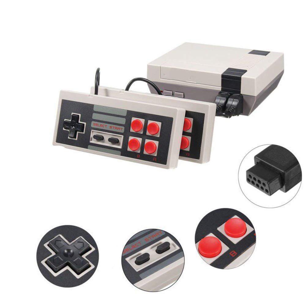 isopeen Handheld Retro Game Console Built-in 620 Classic Games Video Games 2 Gamepad for Dual Players HD AV Output (4 Buttons)