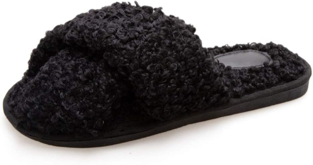 fuzzy cross slippers