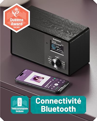OAKCASTLE IR200 Mini WiFi Internet Radio, Dab+ & FM Radio, Bluetooth 5.3 | DAB Plus Radio, 90+ Presets | Headphones & AUX Connectivity | Podcasts | Remote Control, Equalizer, Light Weight