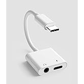 USB C to 3.5mm Headphone Charger Adapter Type C Earphone Jack AUX dongle Audio Fast Charging Cable Cord Compatible for Samsun