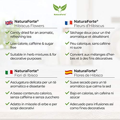 NaturaForte Hibiskusblüten getrocknet 1kg â Höchste Qualität, natürliche Hibiskus Blüten für Hibiskustee, fruchtig-säuerlicher Hibiscus Tee im Aroma-Beutel – Bild 8