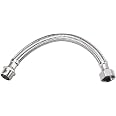 2-Pack 304 Stainless Steel Faucet Connectors - G1/2 Female Thread, 24" Hose
