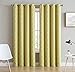 HLC.ME Lattice Print Thermal Insulated Blackout Curtains for Living Room - Bright Yellow - 52