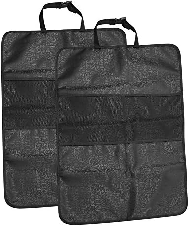 Solefun Kick Mat Seat Back Protector Backseat Car Organizer Built-In iPad/Tablet Holder Cargo Storage For Baby Stroller &amp; Kid Travel Accessories Toys Bottles Books
