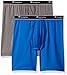 Champion Men's 2-Pack Tech Performance Longer Leg Boxer Brief, Blue/Grey Heather, Large