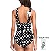 W YOU DI AN Women's Swimsuits One Piece Tummy Control Front Cross Backless Swimsuit Bathing Suit (2XL, White Polka dots)