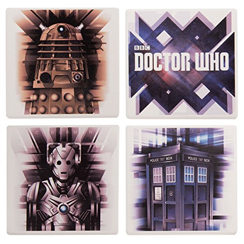Vandor 16085 Doctor Who 4 Piece Ceramic Coaster Set, Multicolored