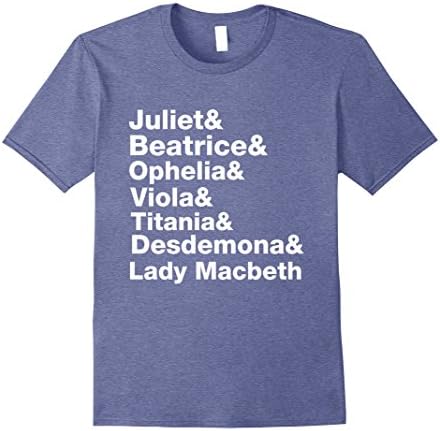 Mens Women of Shakespeare T-Shirt William Shakespeare Shirt XL Heather Blue