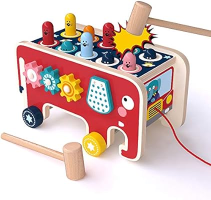 wooden hammer peg toy